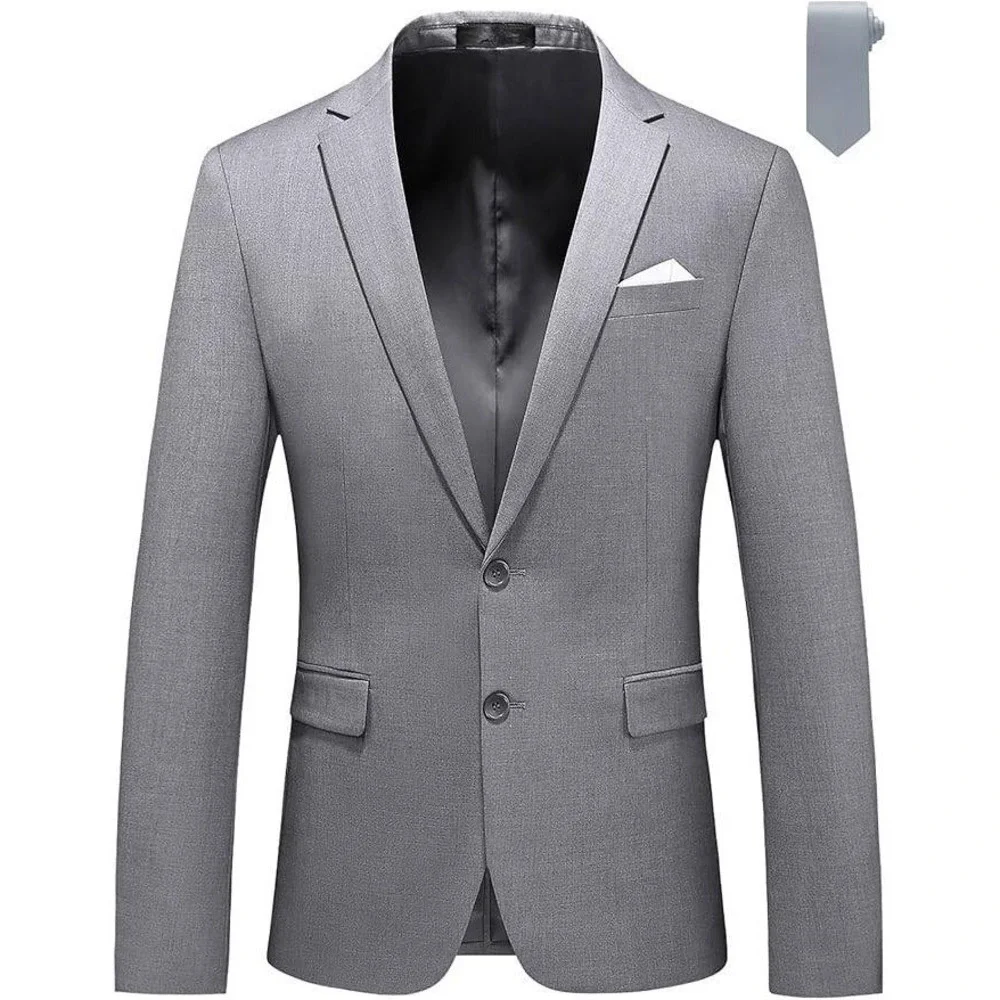 MOGU Classic Fashion Blazer Men's Size 44 Gray Two Button Jacket New‎ With Tags