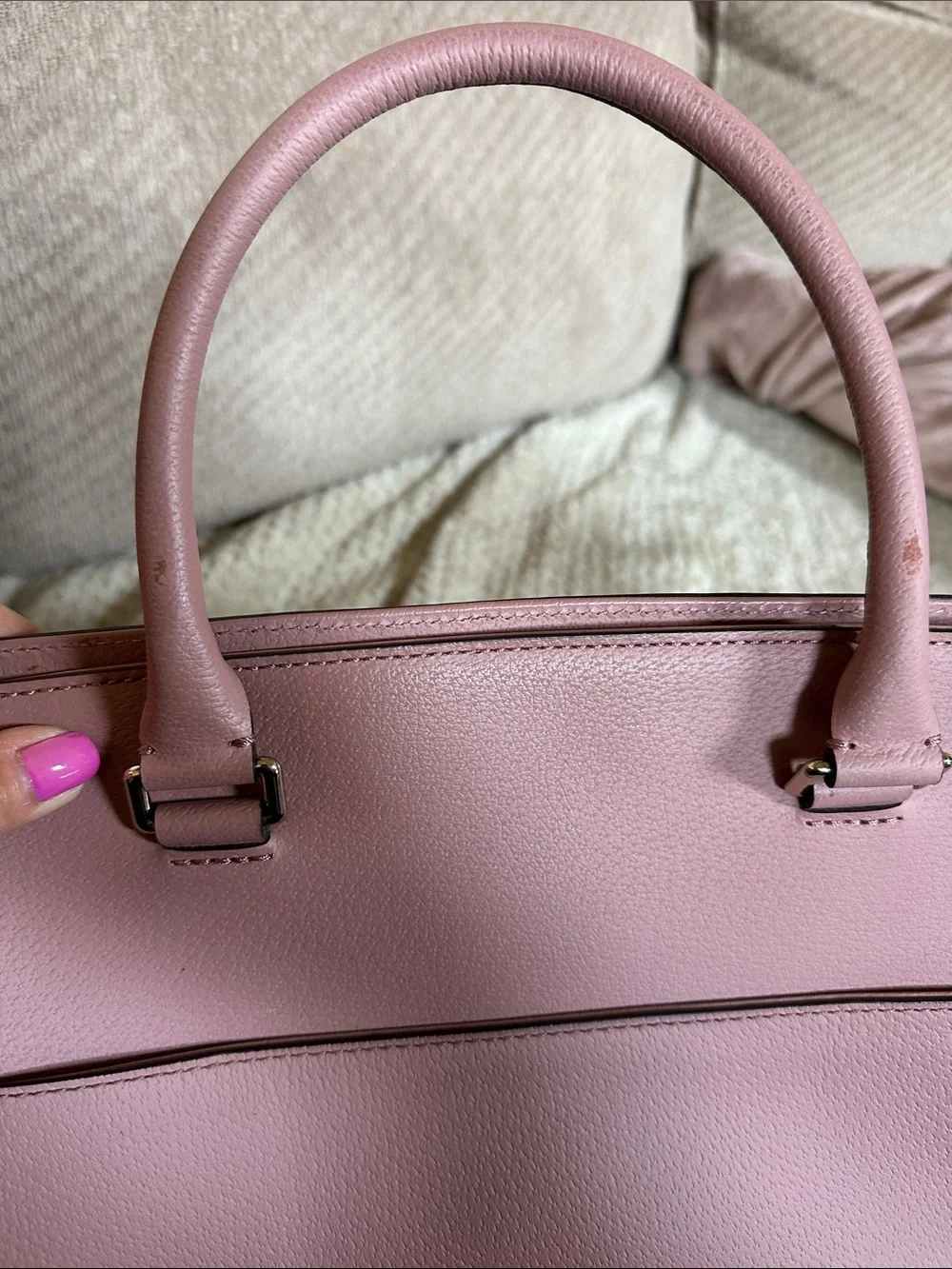 kate spade Pink Leather Satchel with Crossbody Strap