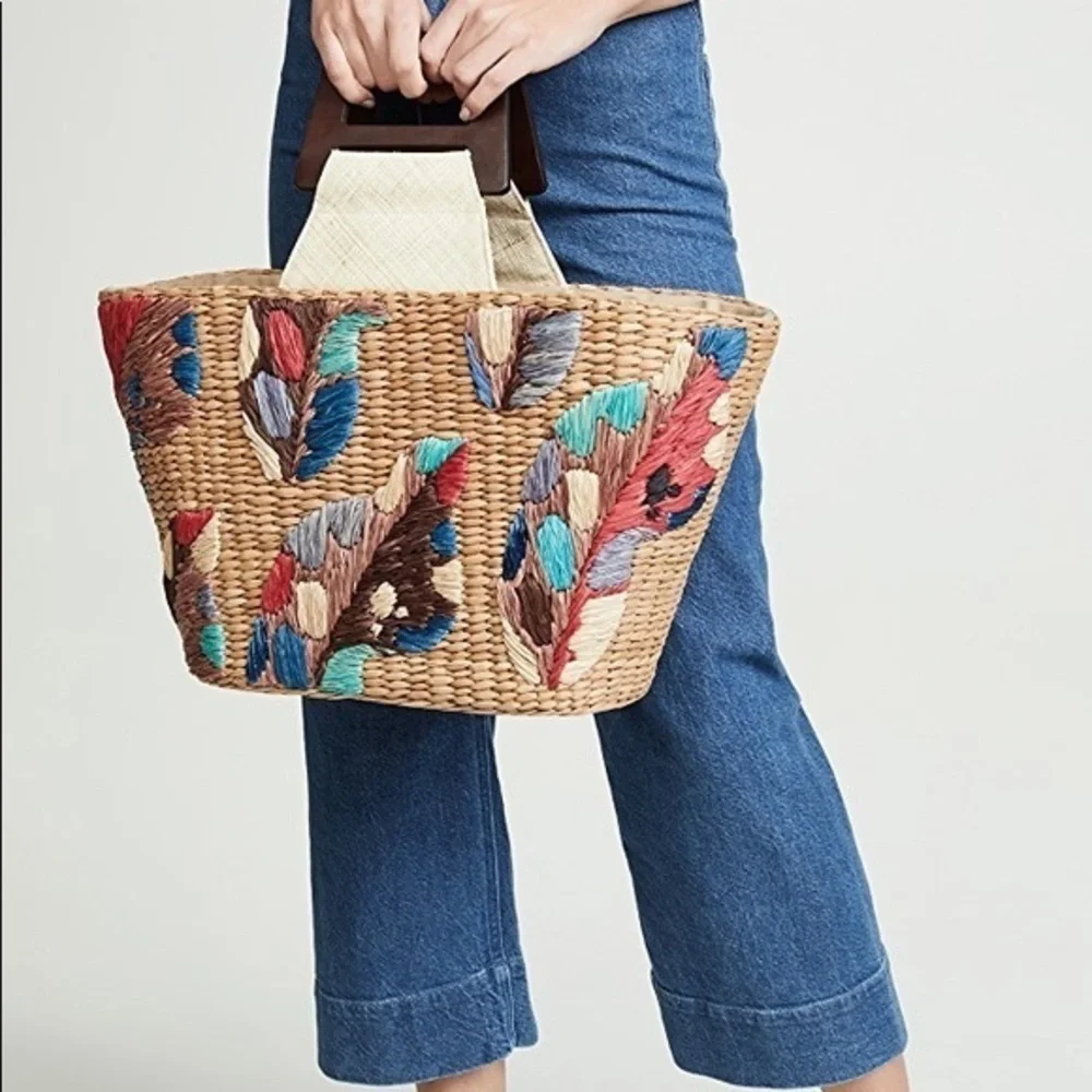 NWOT Anthropologie Aranaz  Louise Straw Tote