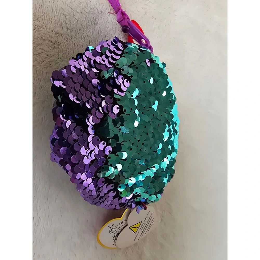 Ty Fashion Moonlight the Owl Sequin Coin Purse Purple Teal Flip Sequins NWT