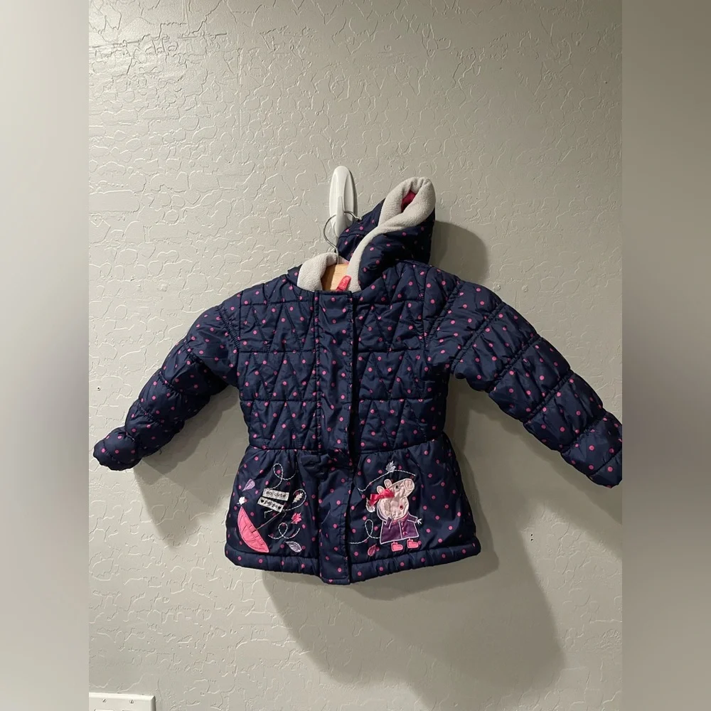 Vintage Y2K Peppa Pig Fleece Puffer Toddler Jacket 2T‎