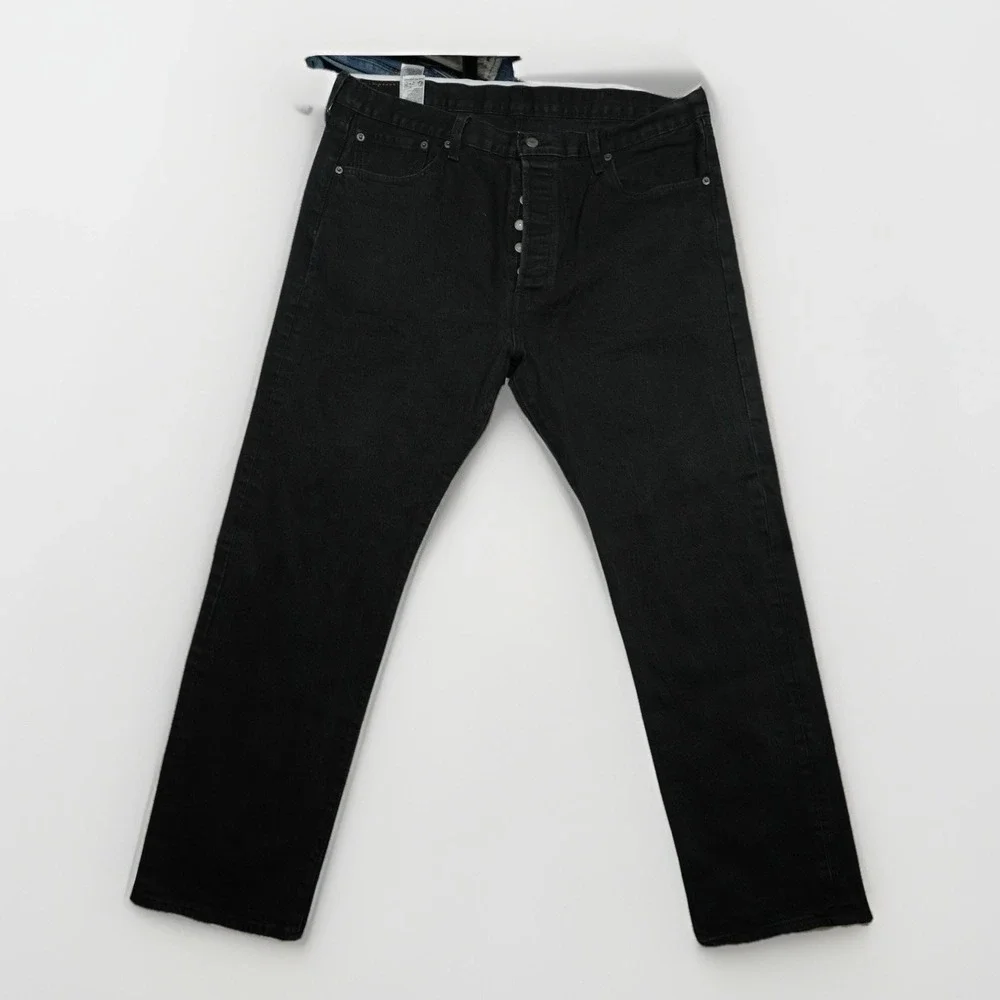 Levi's 501 Jeans Men's 40x31 Black Denim Straight Leg‎ Button-Fly Red Tab Modern