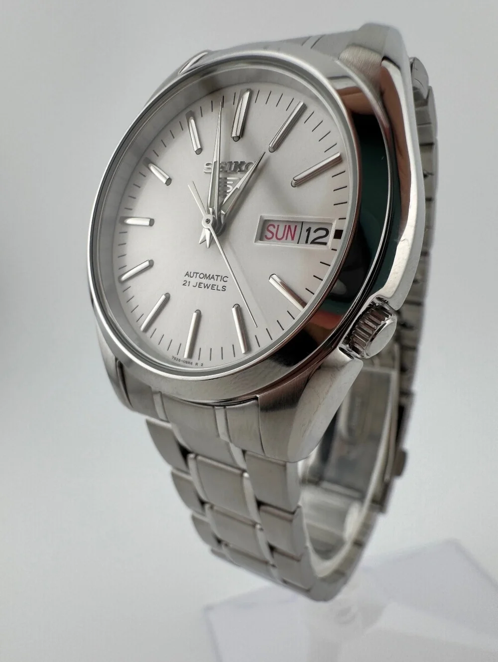 Seiko 5 Automatic SNK355 Silver Dial 37mm Men's Watch Box Papers
