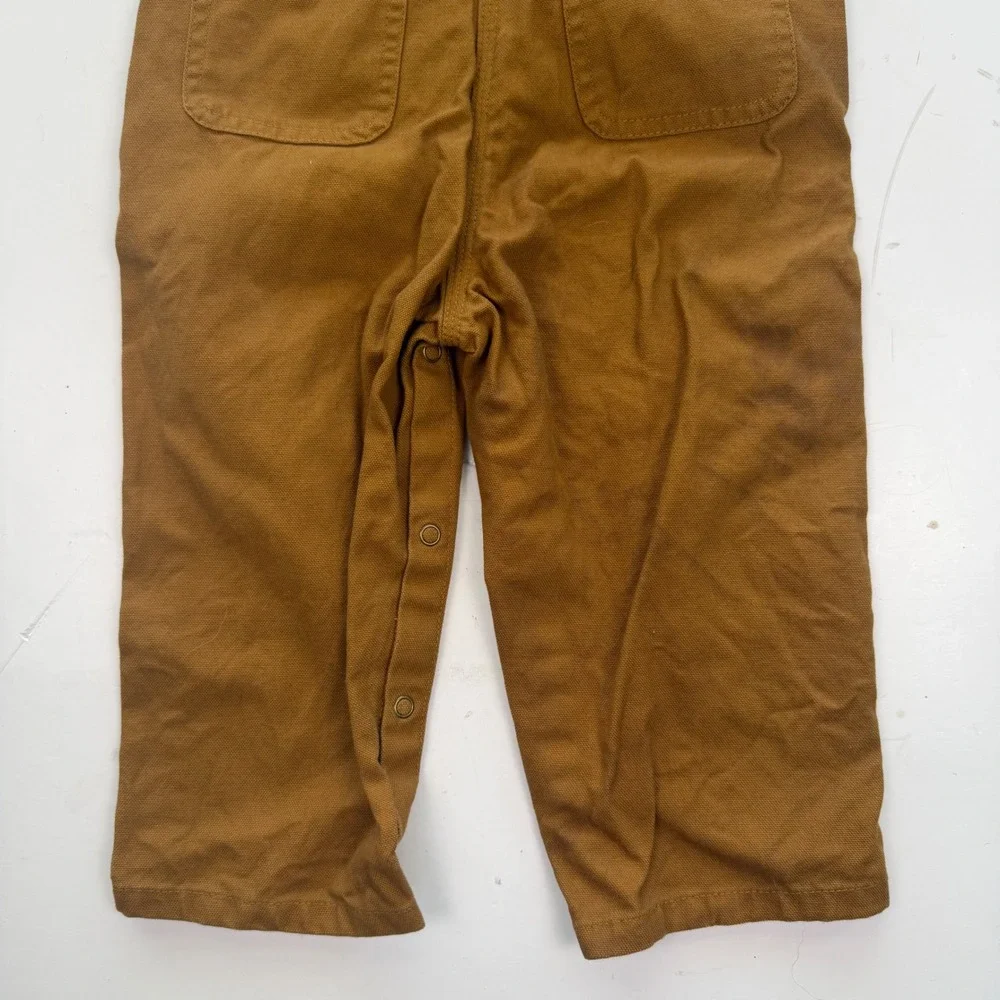 Carhartt Kids Brown Duck Canvas Double Knee Bib Overall 24 months Play Outdoor