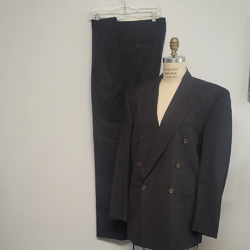 Redealli Men's Wool Double Breasted Suit
