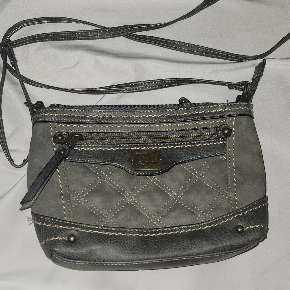 BOC‎ Gray Southerland Quilt Mini Handbag Purse Adjustable Strap