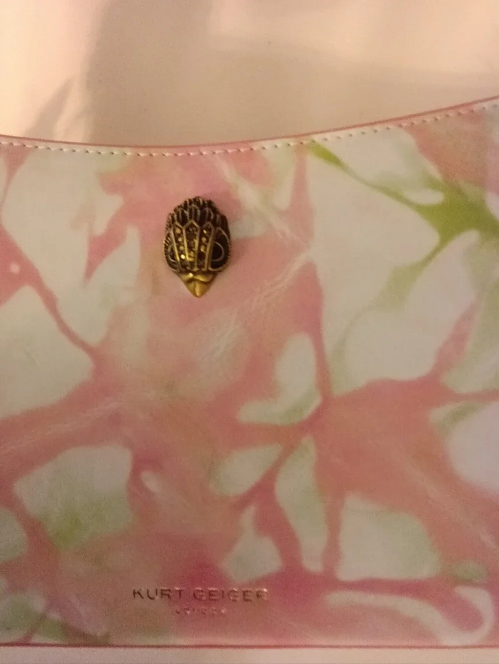 KURT GEIGER LONDON BOND Pastel Pink & Green Tie-Dye Mini Tote