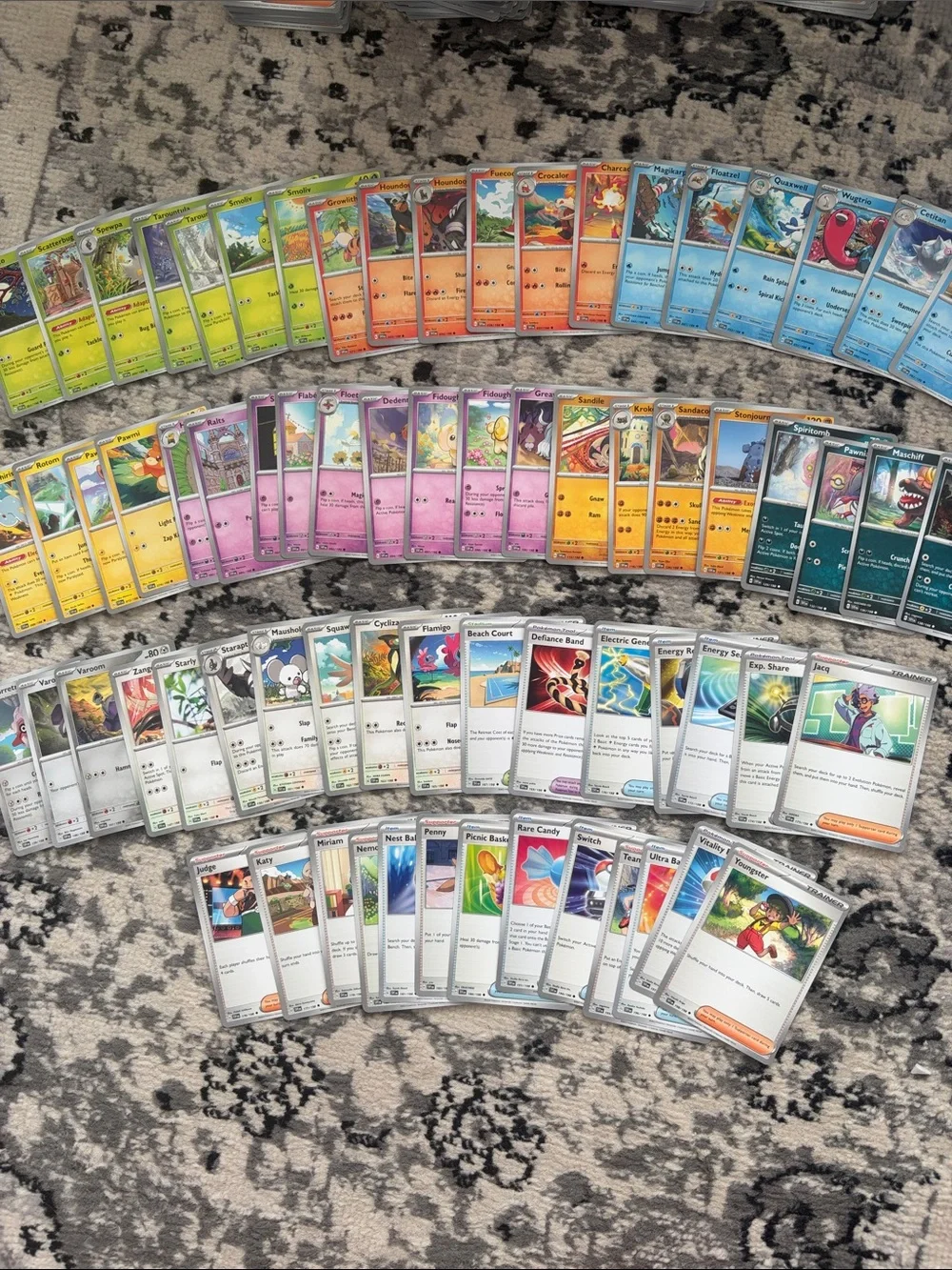 Large Scarlet & Violet Base Lot | 70 Unique Cards | Complete Starter Collection