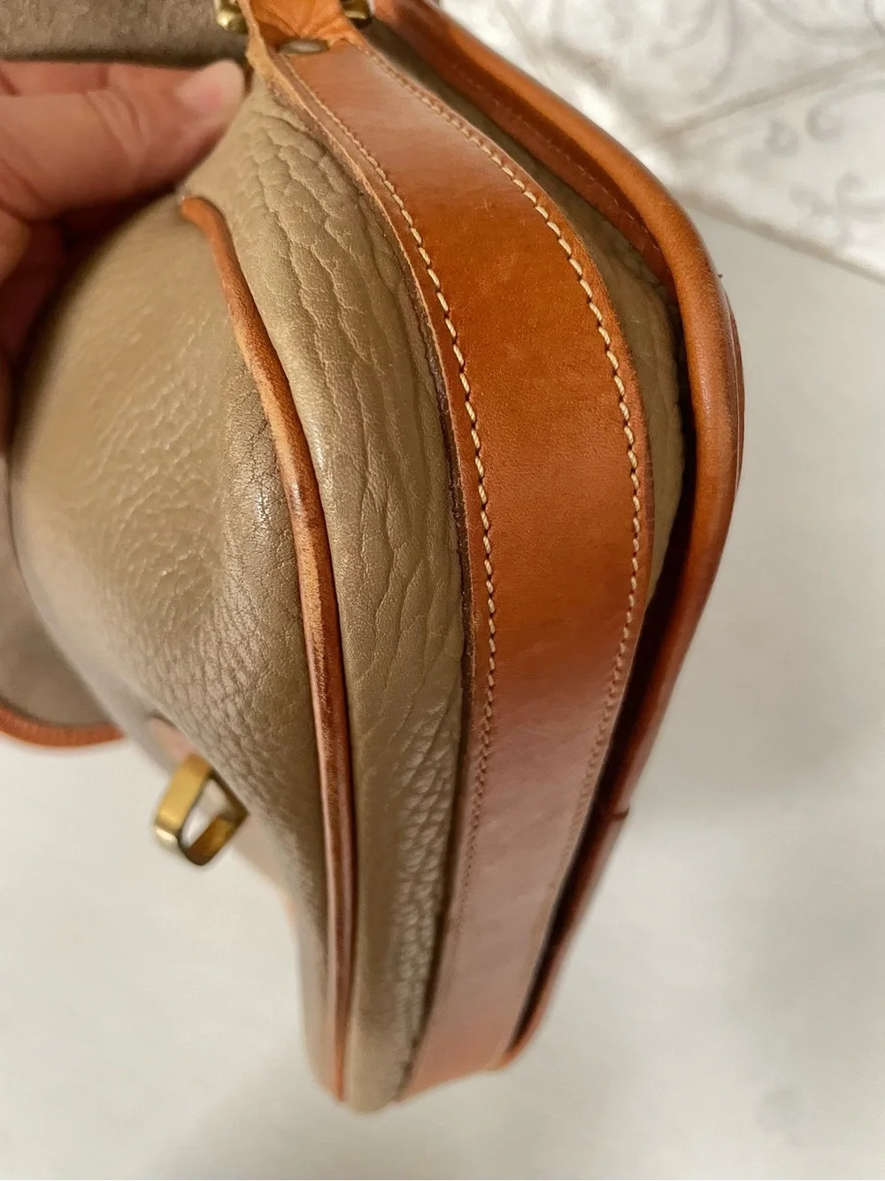 Dooney & Bourke - Vintage Taupe Crossbody with Tan Trim