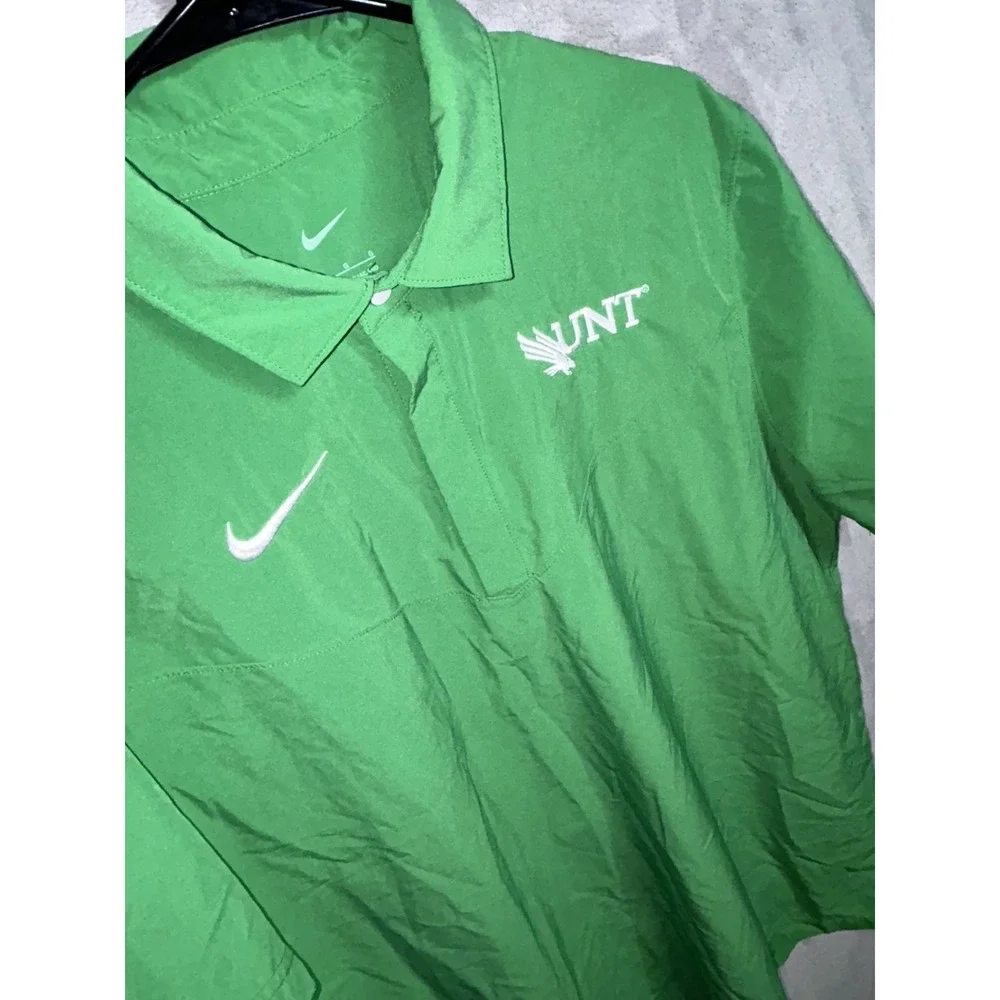 Nike Dri FIT UNT Mean Green Polo Shirt Men's Size Large North Texas Performance