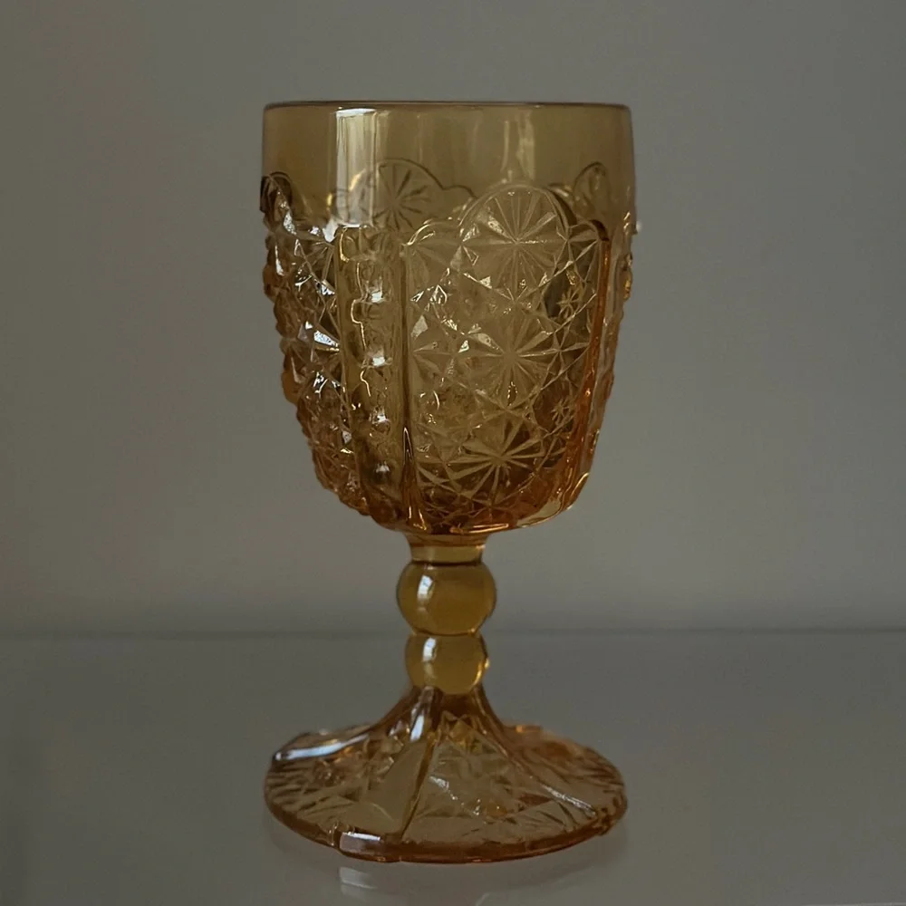 Vintage amber goblet
