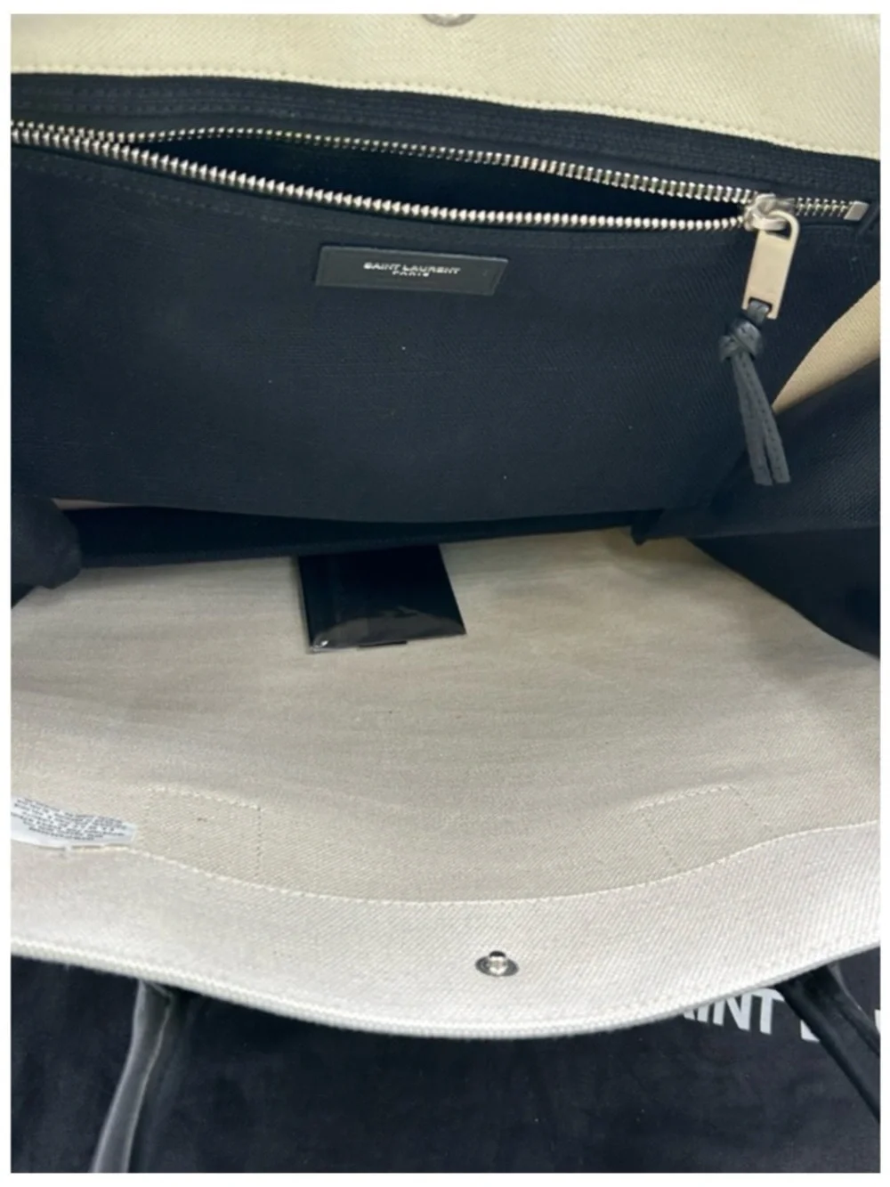Saint Laurent RIVE GAUCHE canvas/leathertote bag made in Italy NWT