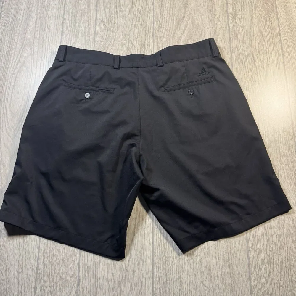 Adidas Climalite Golf Shorts Mens 38x9.5 Black Performance Logo Moisture Wicking