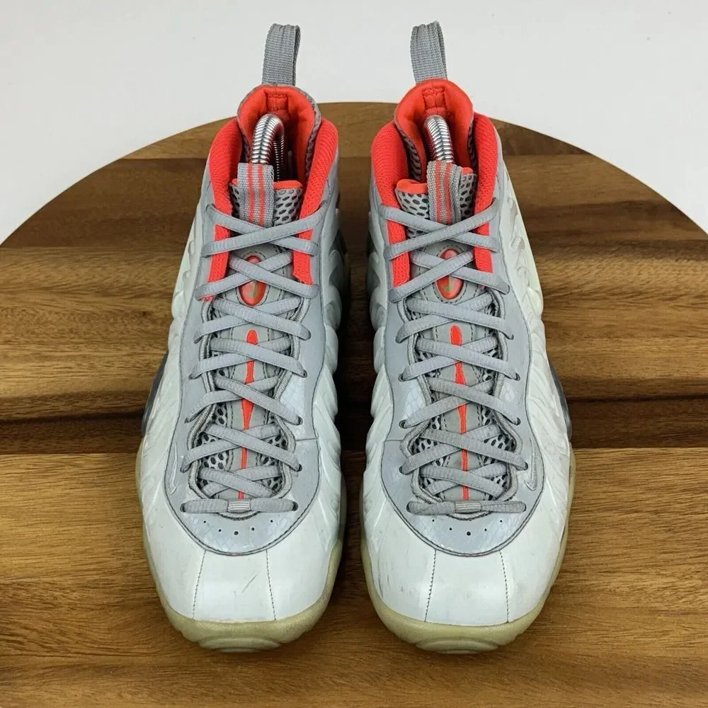 Big Kids Boys Nike Little Posite Pro‎ GS Pure Platinum Grey Sneakers Size 5.5 Y