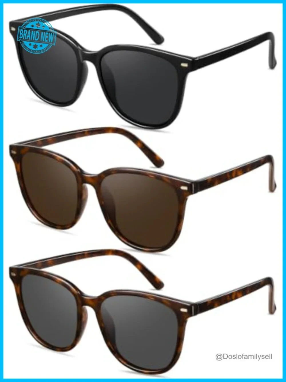 Retro Oversized Polarized Sunglasses Women Men Big Frame UV400 Protection