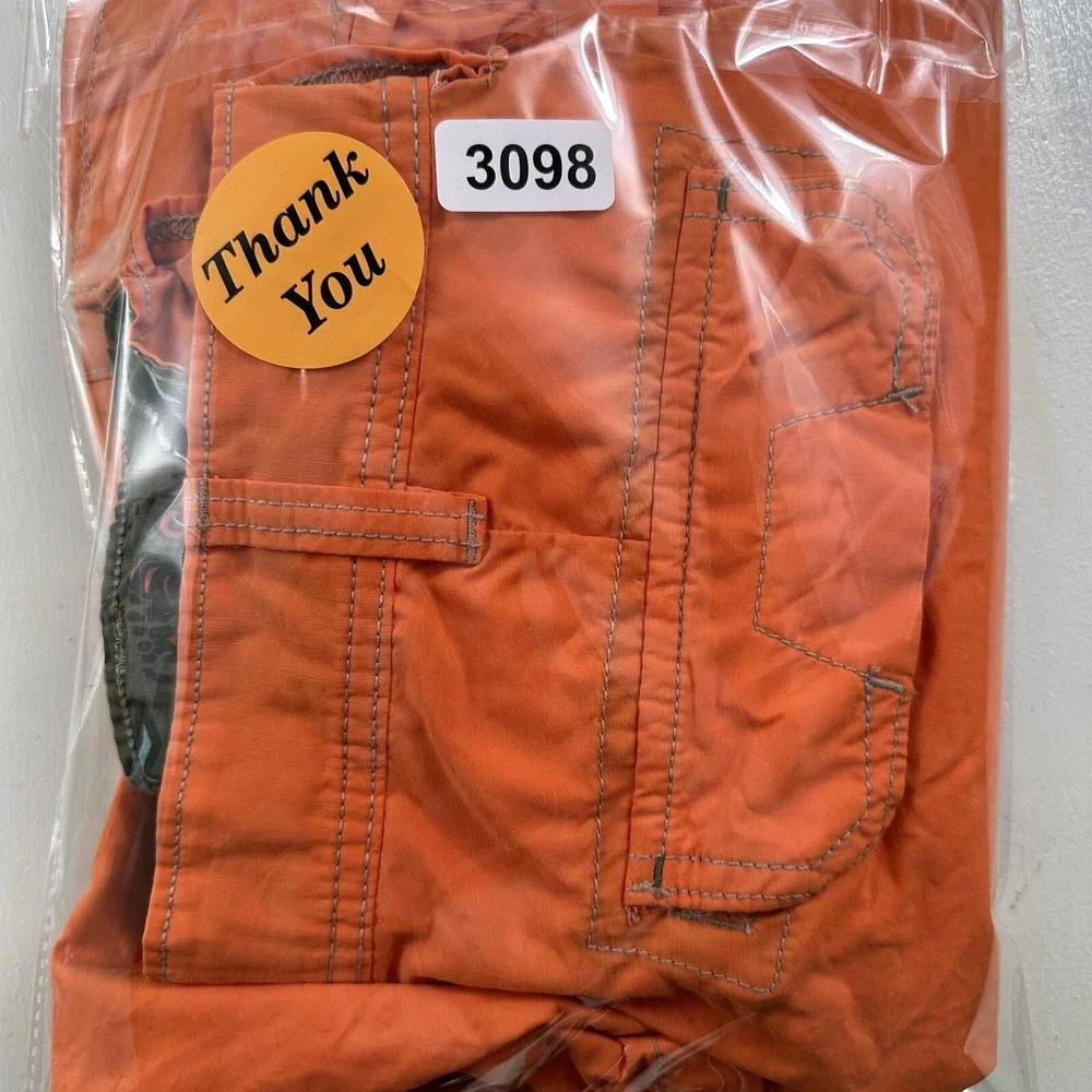 Urban Pipeline‎ Men Cargo Shorts Actual 33 x 10 Orange Hiking Skater Paratrooper