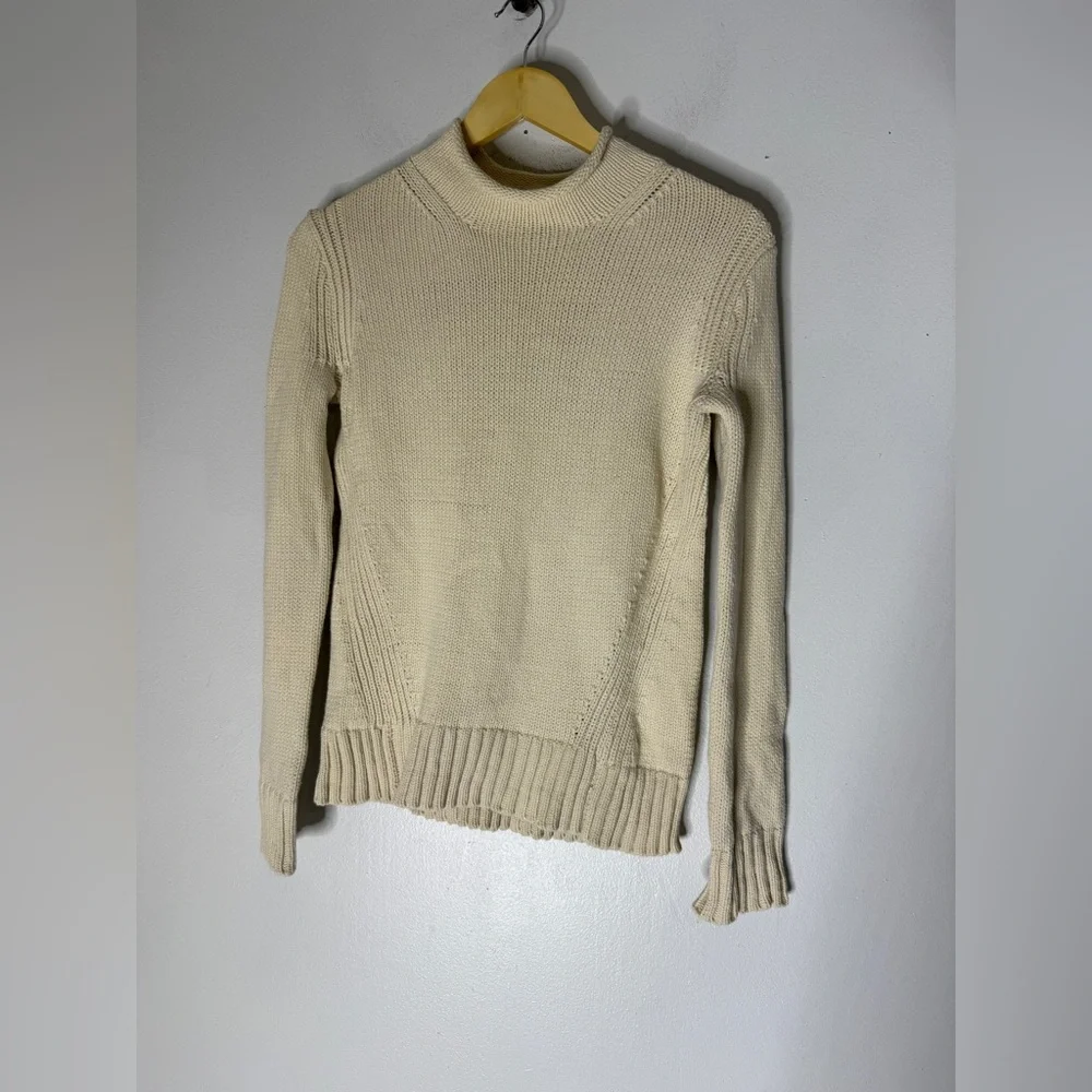 J Crew Always Womens Orsman Chunky Knit Fisherman‎ Sweater Cream Size XXS