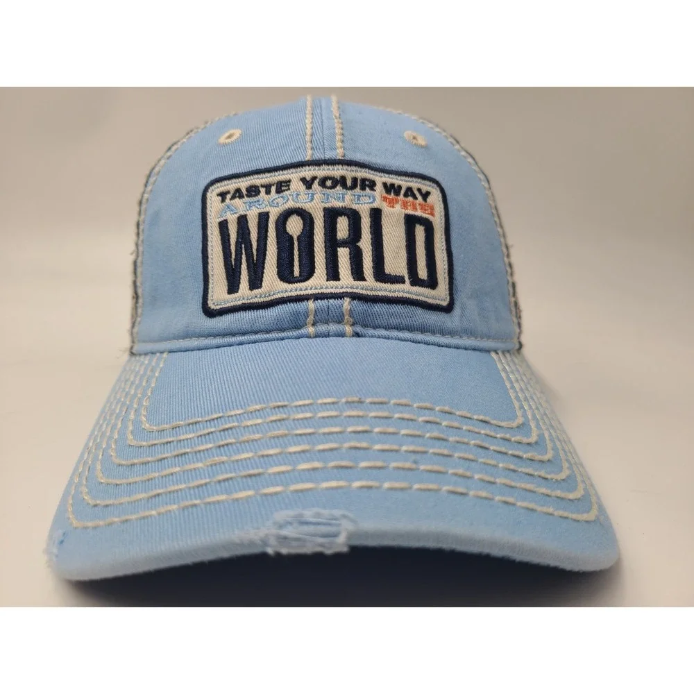 2017 Epcot International Food & Wine Festival Disney Distressed Hat Cap Men Blue