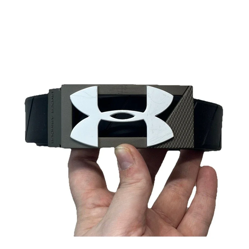 Under Armour Belt Mens 40” Black Silicone Golf Adjustable Logo Athleisure Sporty