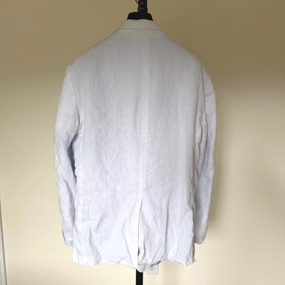 Lauren Ralph Lauren Light Blue Linen Blazer Sport Coat Jacket 48L
