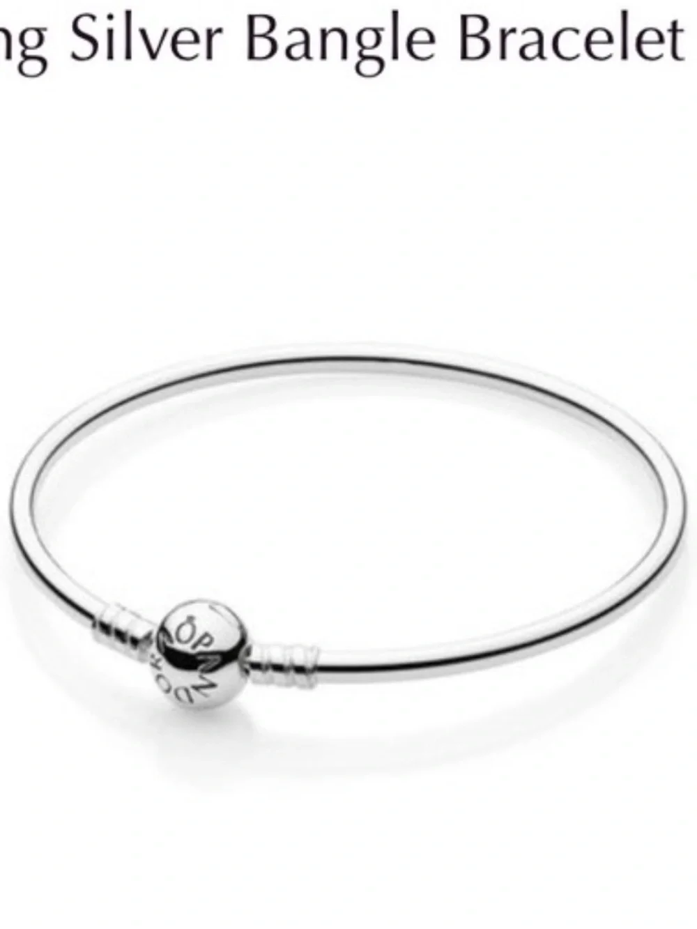 Pandora Silver Round Clasp Bangle Bracelet