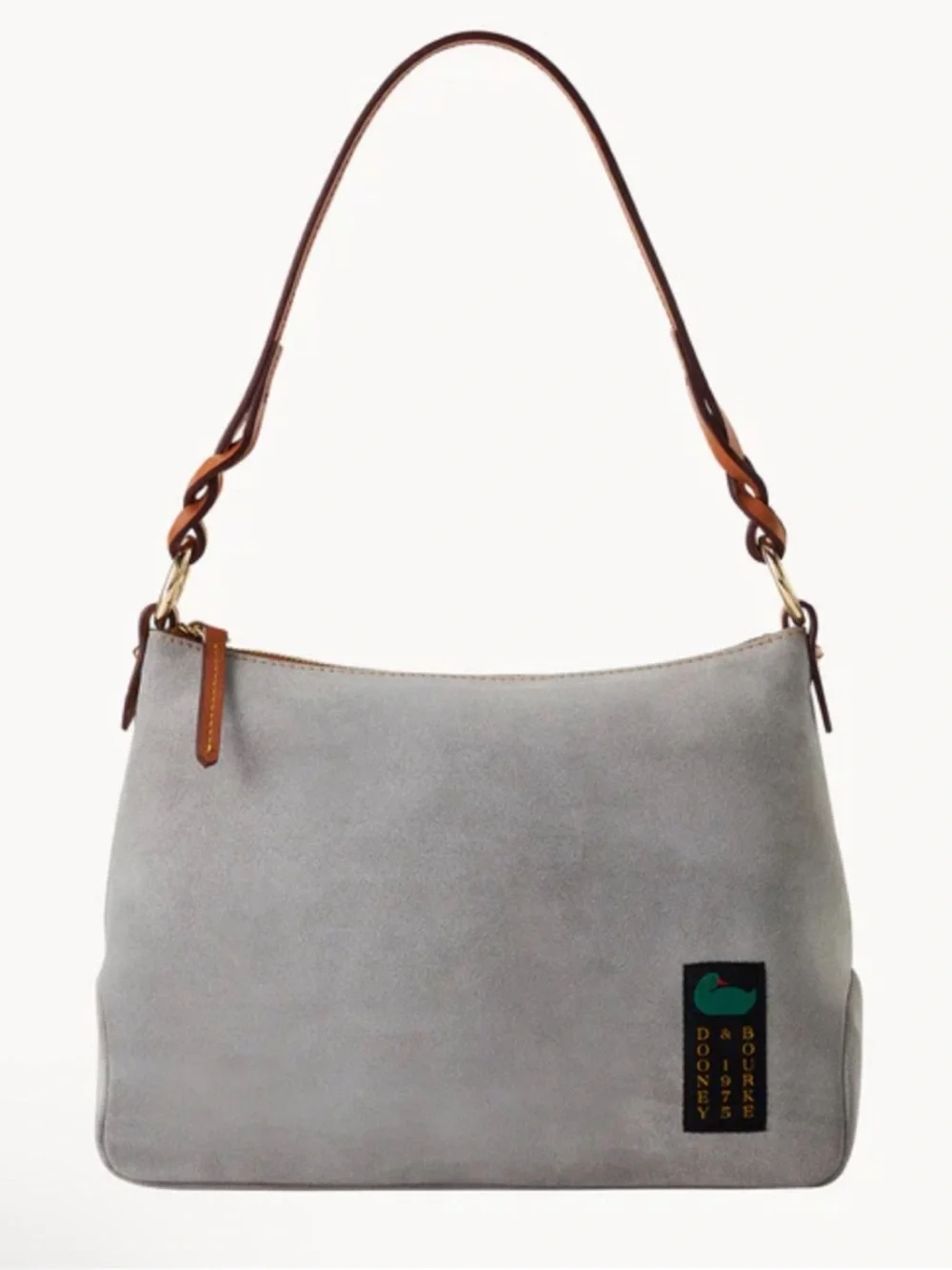 New Dooney & Bourke Chloe 30 gray Suede Shoulder Bag