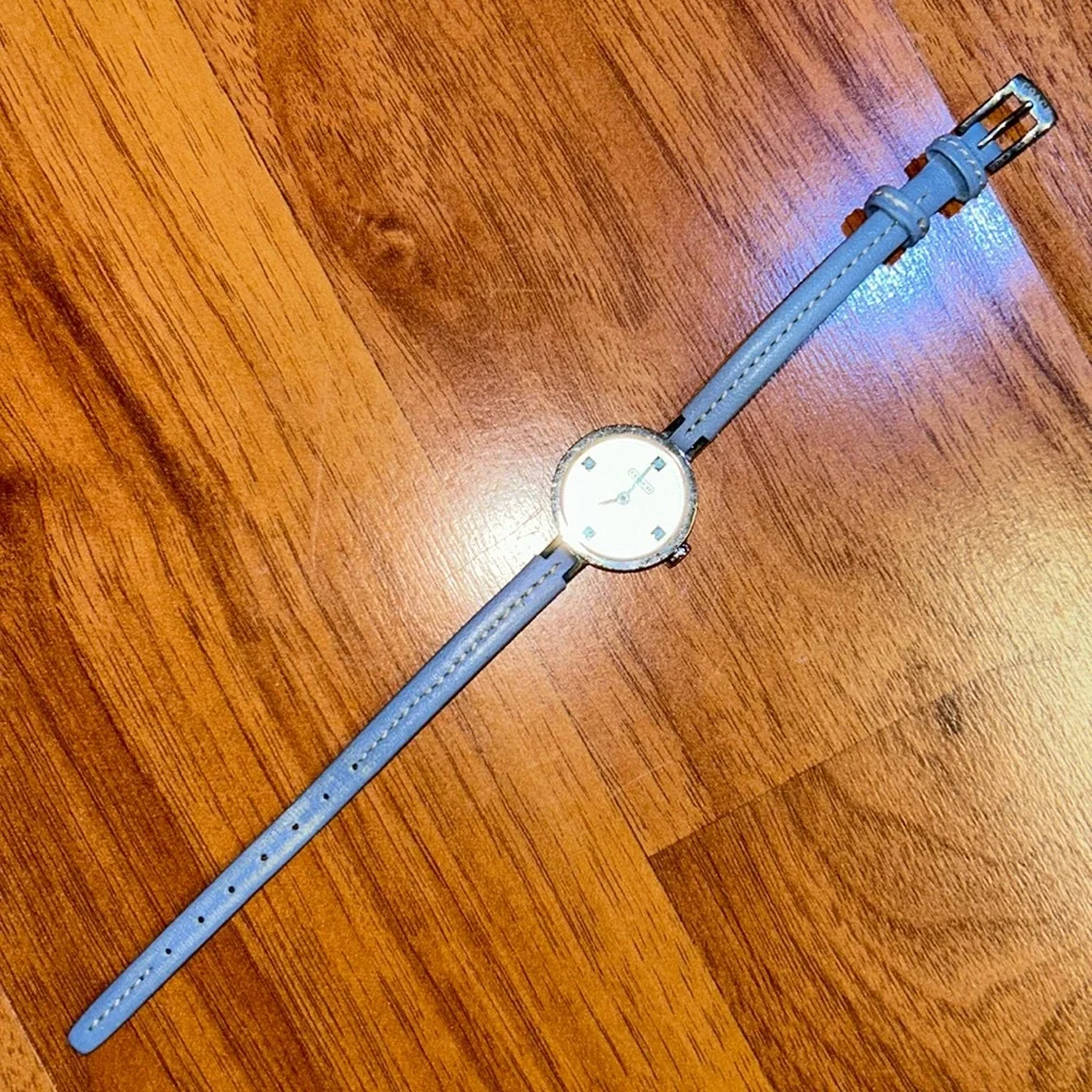 Vintage Coach Watch with Rhinestone Markers