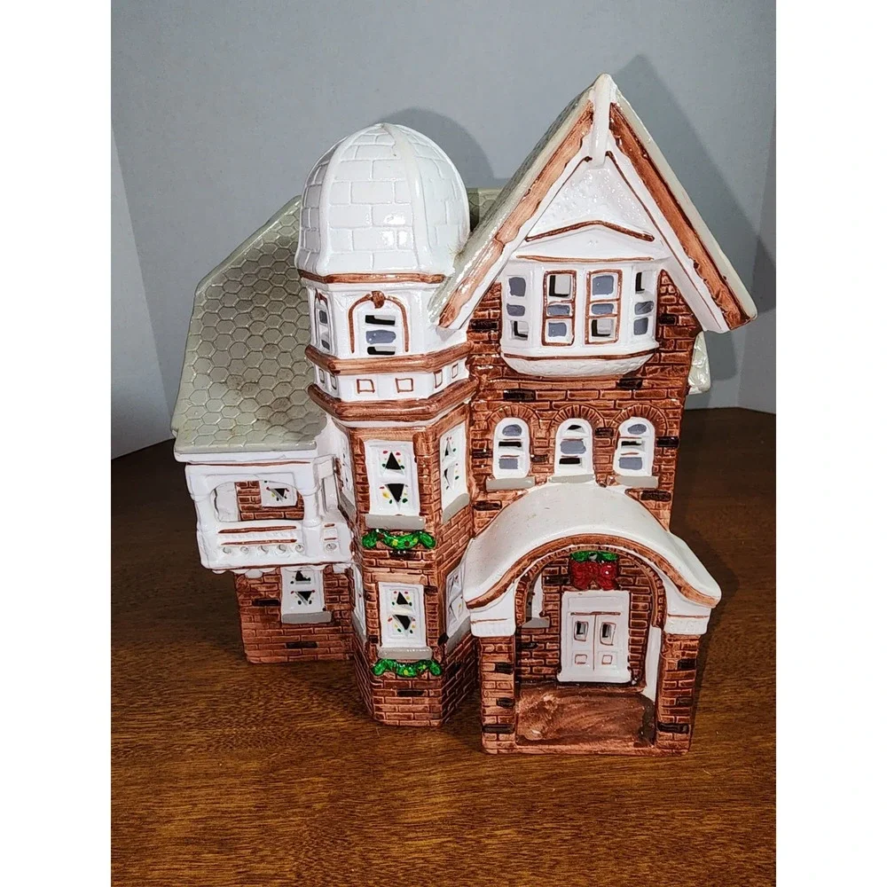 Vintage Yuletide Snow Hamlet German Victorian House 1988 Original Box (Damaged)‎