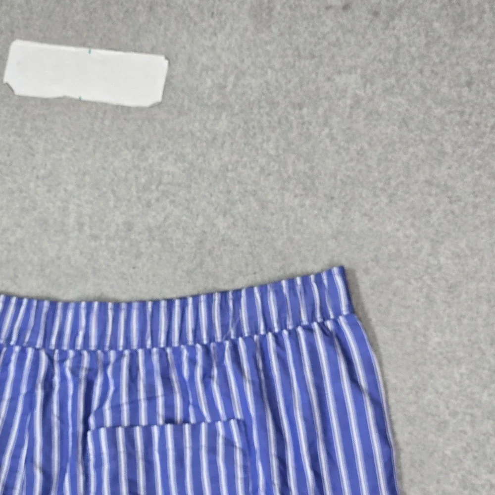 GAP Women Sleepwear XXL Blue Shorts Striped Pajama Pants Organic Cotton NWT