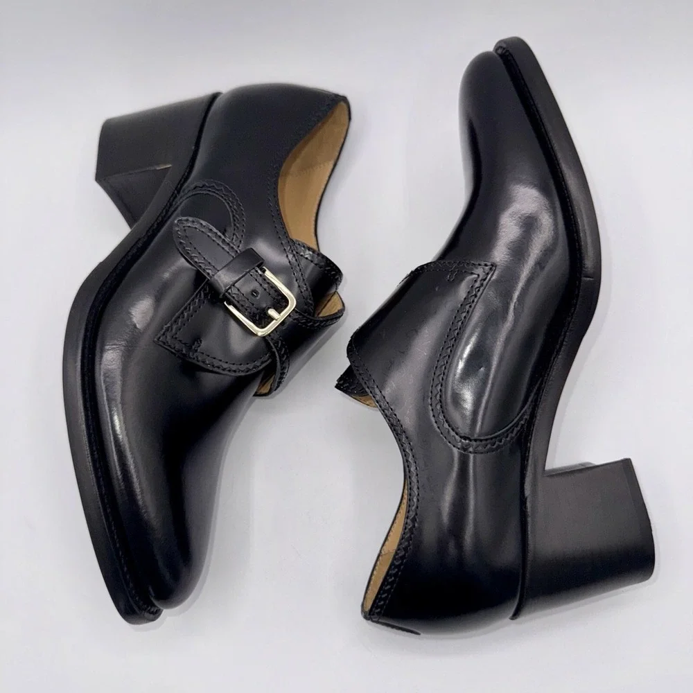 The Office Of Angela Scott Miss Brooke Heels Women's Size 7‎ EU 37 Black Leather