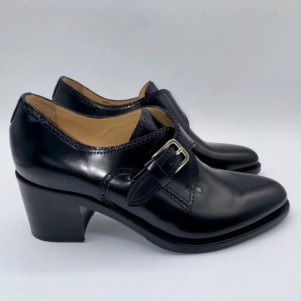 The Office Of Angela Scott Miss Brooke Heels Women's Size 7‎ EU 37 Black Leather