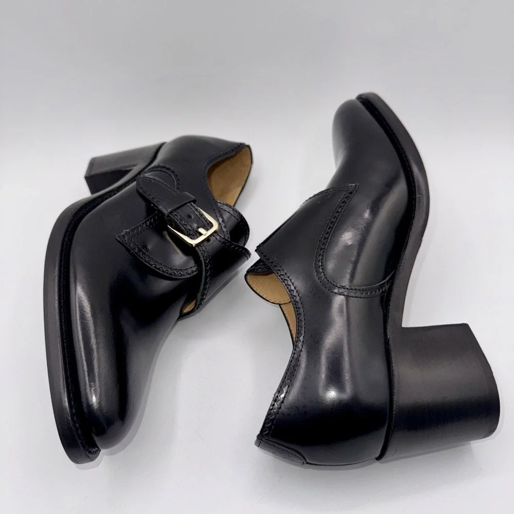 The Office Of Angela Scott Miss Brooke Heels Women's Size 7‎ EU 37 Black Leather