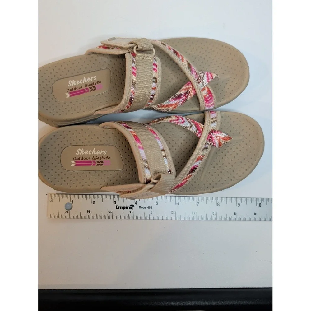 Skechers Outdoor Lifestyle Womens Sandals Beige Pink‎ Adjustable Comfort 7