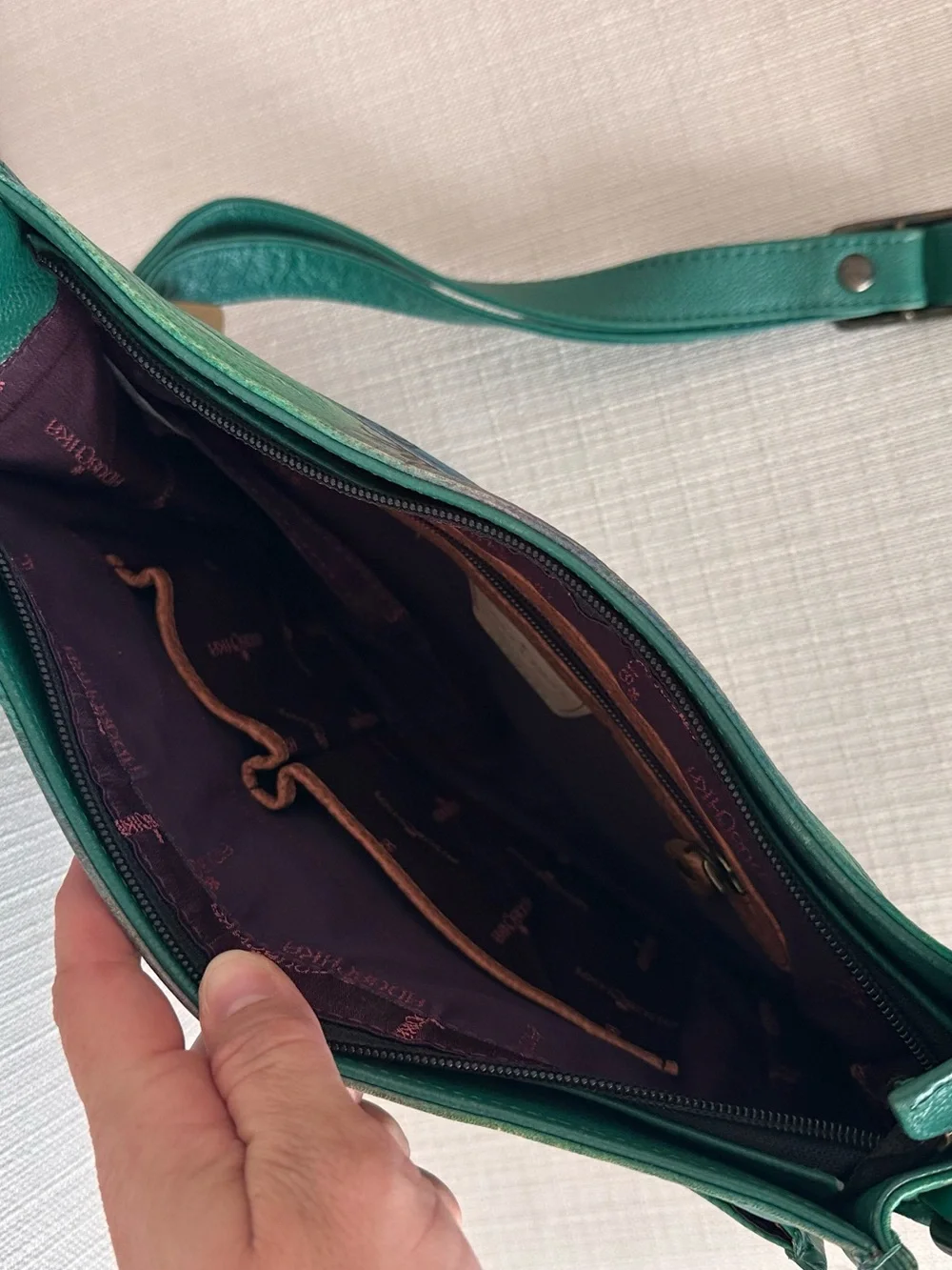 Anuschka green leather