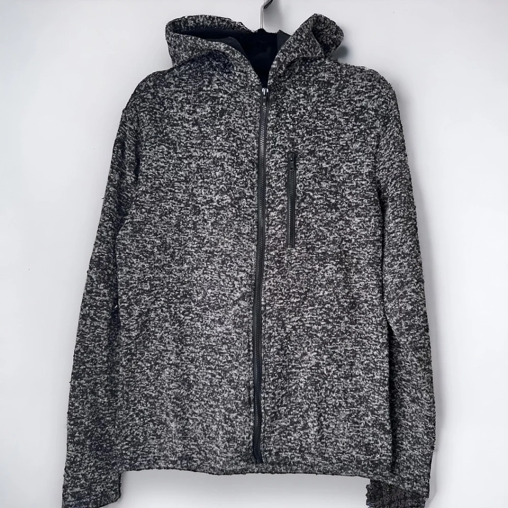 Craft + Flow Men's Full Zip Hoodie Large Black Gray Lightweight Athleisure
