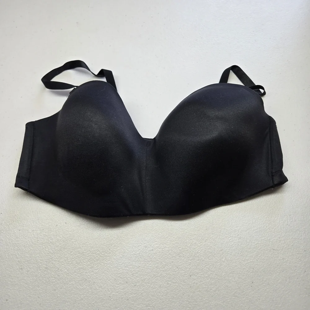 Wacoal‎ Women Bra 38C Black T Shirt Wireless Multi Way Adjustable Straps