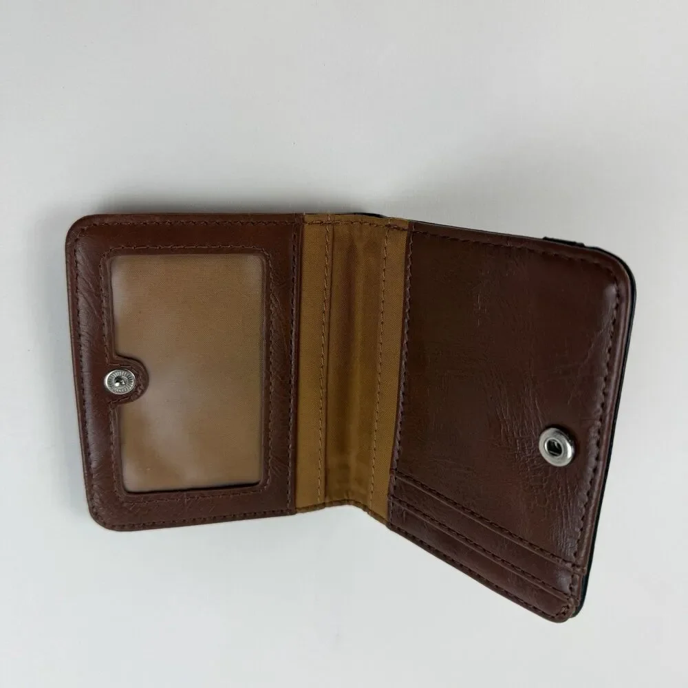 Relic Faux Leather Wallet Snap Up Black Credit Card Cash Slot BI Fold 4x3 Unisex