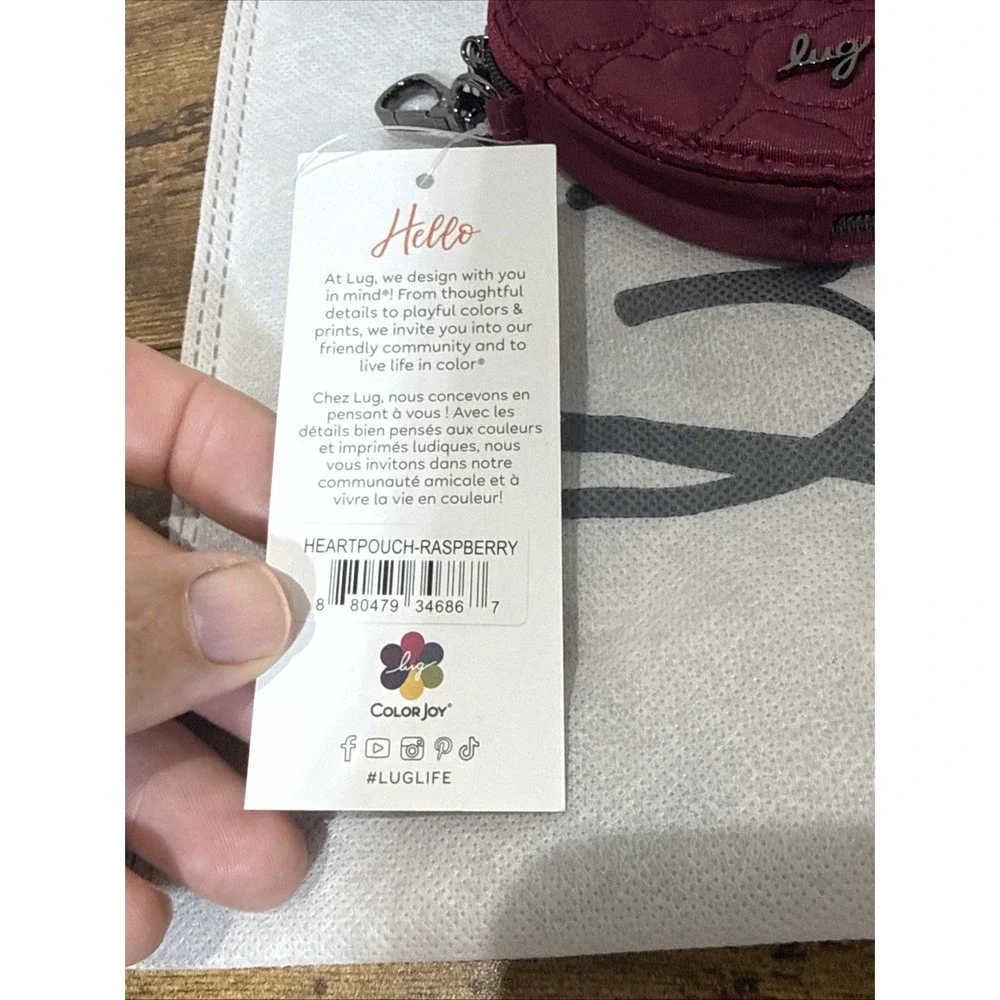 Lug Heart Pouch Raspberry NEW WITH TAGS! Heart Print