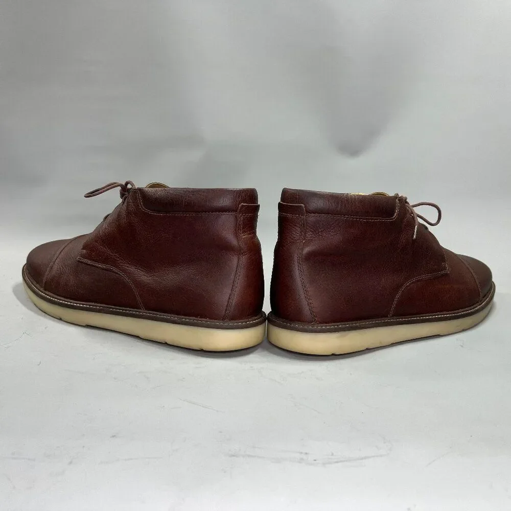 Clarks Grandin‎ Top Chukka Boots Men's 13 Brown Leather Cap Toe Lace Up Casual