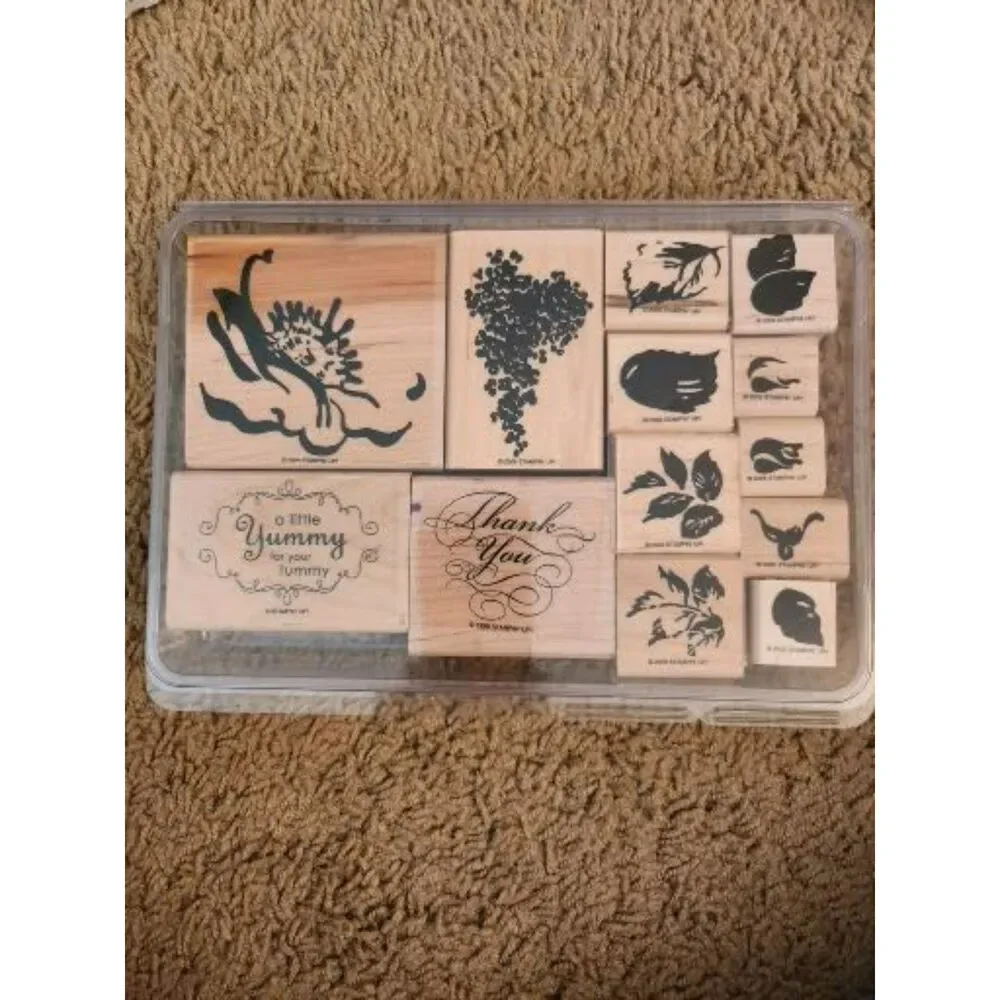 INVENTORY REDUCTION SALE. 13 Used/New Stampin Up Wooden Stamps B3