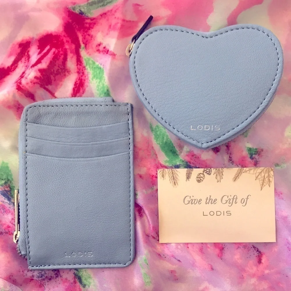 Lodis Genuine Leather Catalina Credit Card Holder & Zippered Heart Coin Case