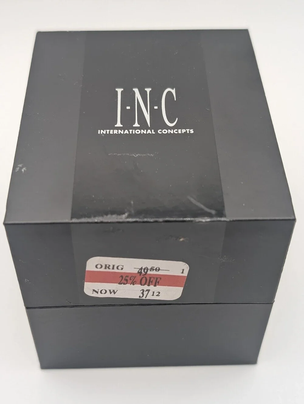 INC INTERNATIONAL CONCEPTS Men's Blue & White Striped Denim Strap Watch 42mm