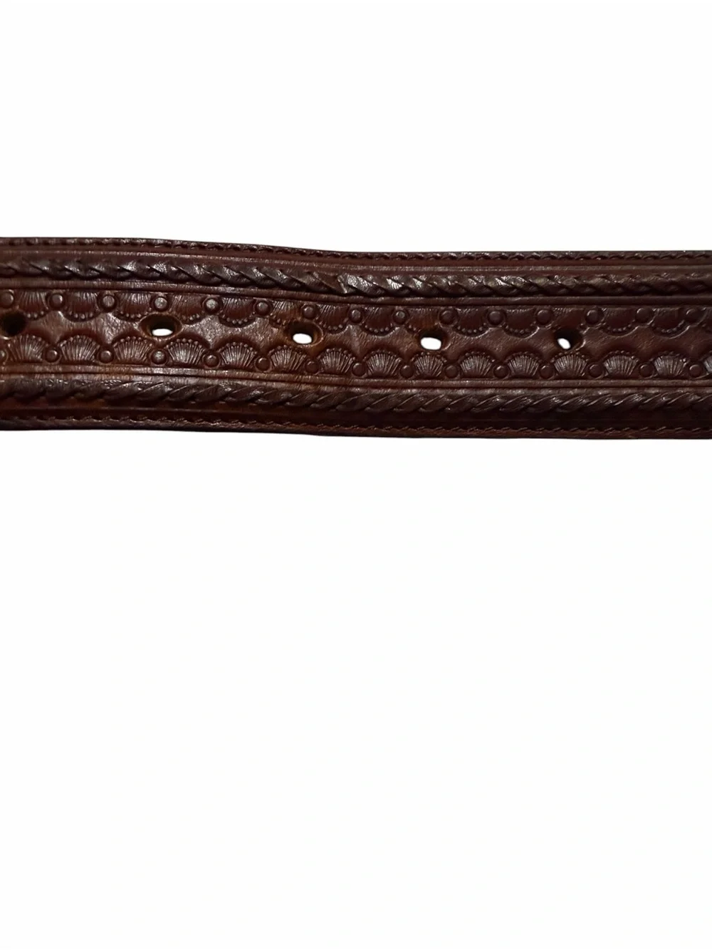 Justin Brown Leather Men’s Belt with Silver Buckle