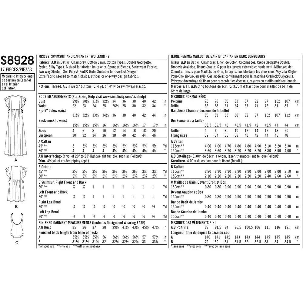 Simplicity sewing pattern