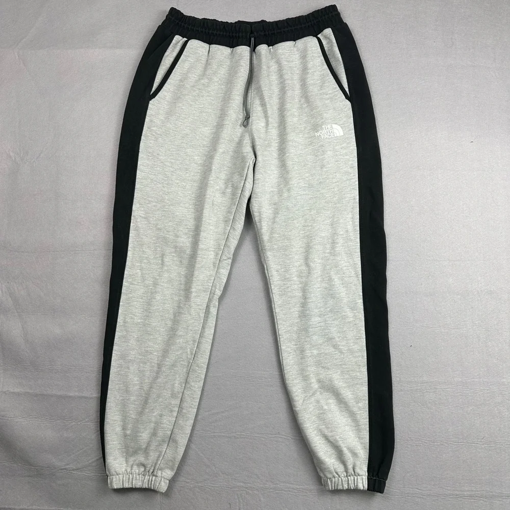 The North Face Mens Joggers Grey Black Colorblock Sweatpants A7UQ1 Size Medium