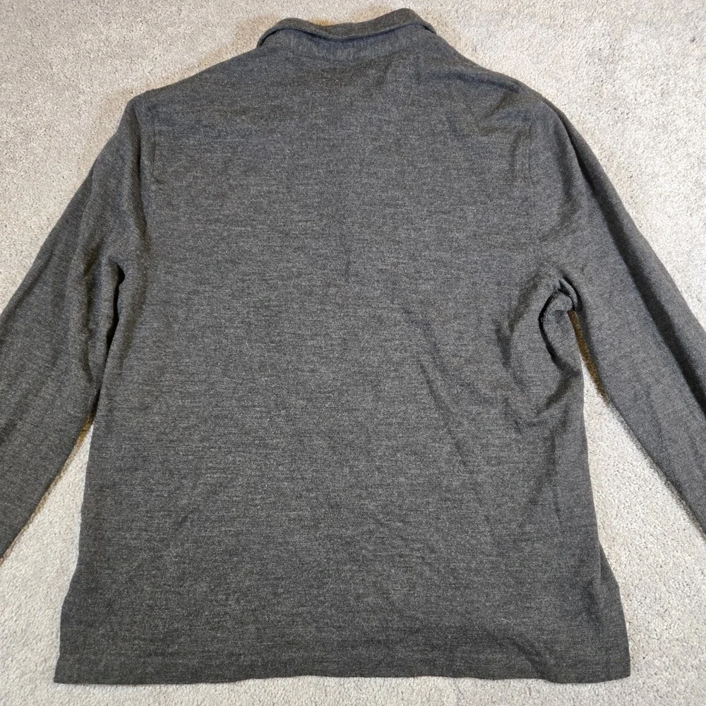 Polo Ralph Lauren Long Sleeve‎ Polo Shirt Mens XL Heather Gray Sweater Button