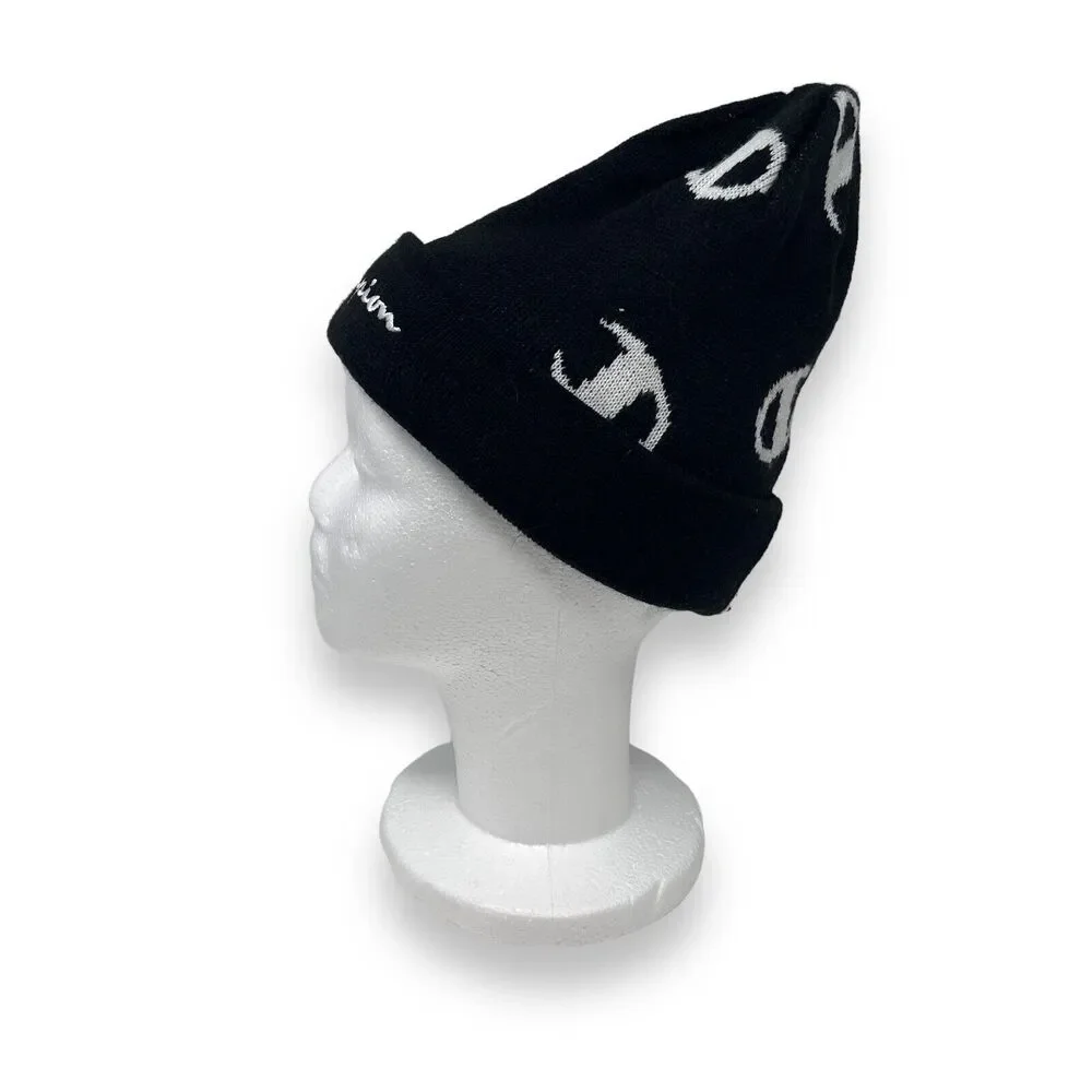 Champion Black with White 'C's Fleece Beanie