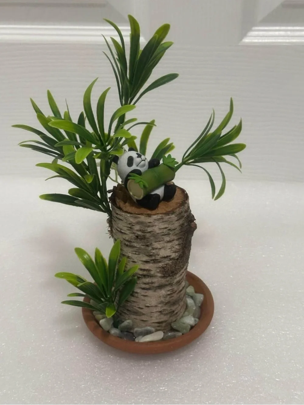 Handmade 10” Artificial Bamboo Panda Plant Arrangement Decor