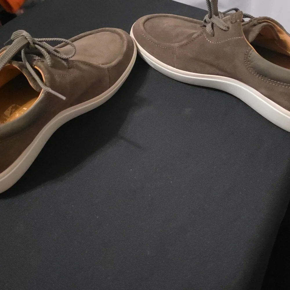 Ecco Men's Loafer Shoes Brown Suede/Leather? Laces Danish Design Casual Sz 6 EUC