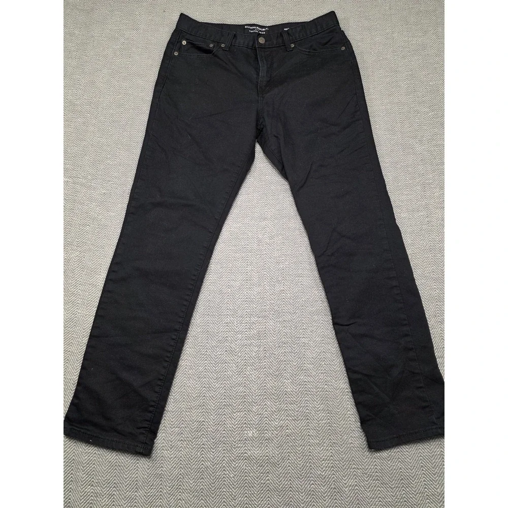 Banana Republic Travel Jean Mens 32x30 Slim Fit‎ Black Washwell Denim Pants